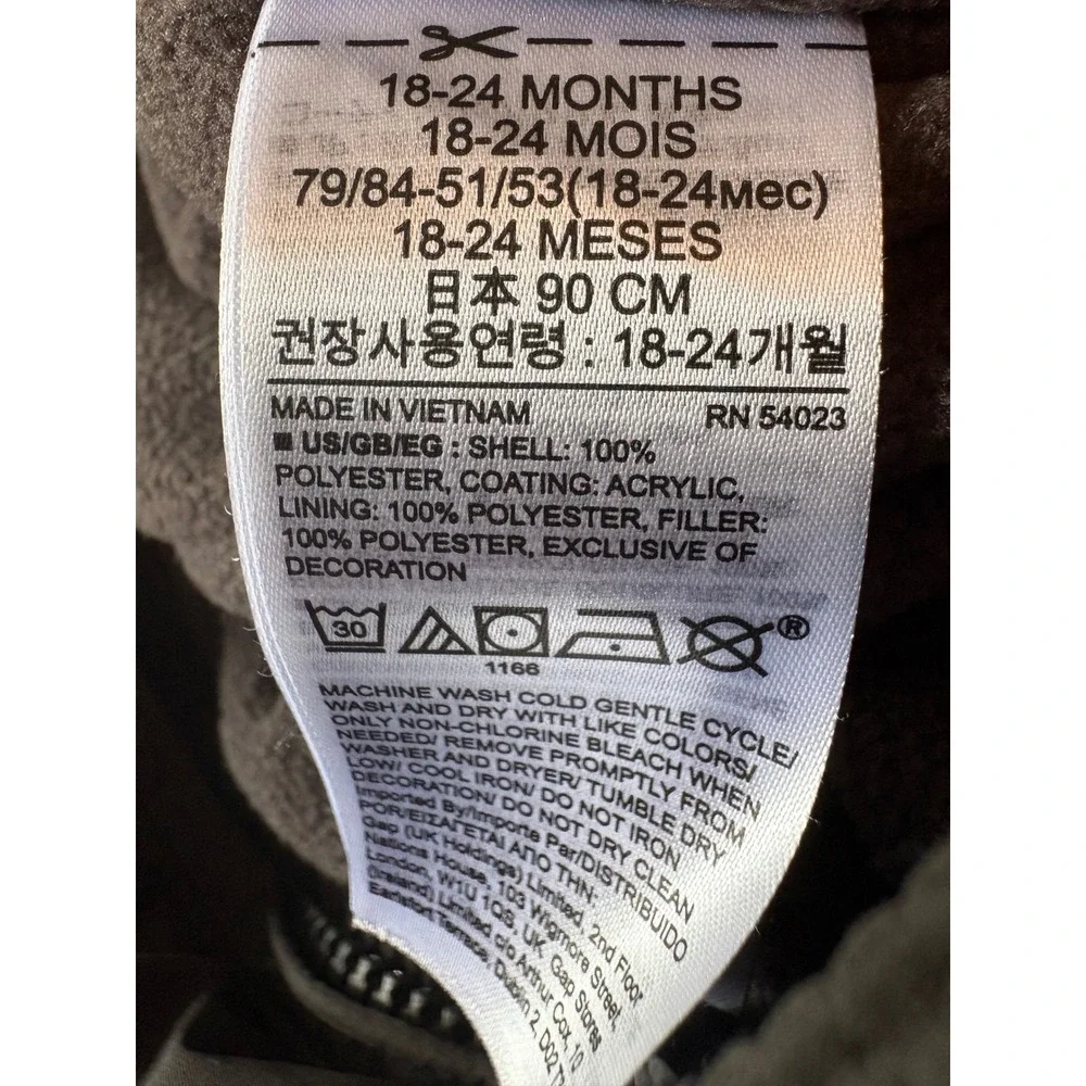 Baby Gap ColdControl Max Puffer Snowsuit Gray 18-24 Months Bunting Footed Hooded